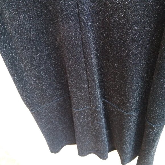 maxandcleo  Black Lurex & Matte Black Cocktail Dress Wide Band Collar . - Picture 7 of 8